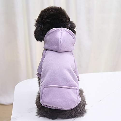 Idepet Pet Dog Hoodies Dog Clothes for Small Dogs Vest Chihuahua Clothes Warm Coat Jacket Autumn Puppy Outfits Cats Dogs Clothing(S, Purple)