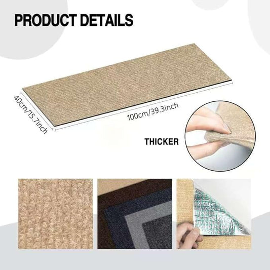 1Pack Total 39.3"x15.8" Cat Scratch Mat for Cat Couch Furniture and Wall Protector | Trimmable Self-Adhesive Carpet Climb Cat Scratcher for Covering Cat Tower and Replacement Pads (Khaki)