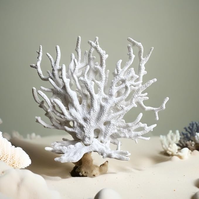Fish Tank Decorations,Aquarium Corals Decoration, Aquarium Ornaments, Fish Tank Coral, Aquarium Corals Decoration, Fish Decorations for Aquarium (White, Medium)