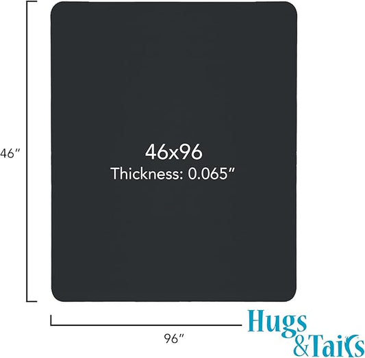 Under Pet Cage Mat for Bird Cages, Reptile Aquariums, Dog Kennels, Water-Resistant Pad for Hard Floors and Surfaces, 46 Inches x 96 Inches, Black