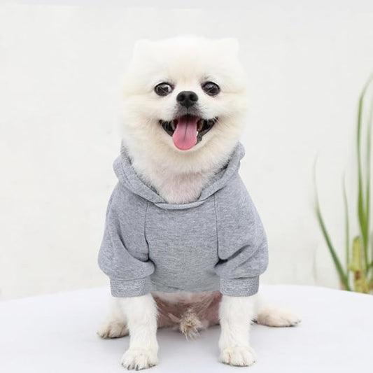 Idepet Pet Dog Hoodies Dog Clothes for Small Dogs Vest Chihuahua Clothes Warm Coat Jacket Autumn Puppy Outfits Cats Dogs Clothing(XL,Dark Grey)