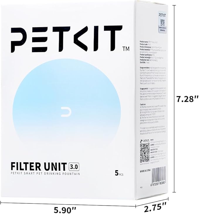 PETKIT New Wireless Pump Dog Cat Water Fountain with 5 pcs Filter, Quiet and Anti-Dry Pet Water Fountain with Wireless Pump for Indoor Cats/Dogs