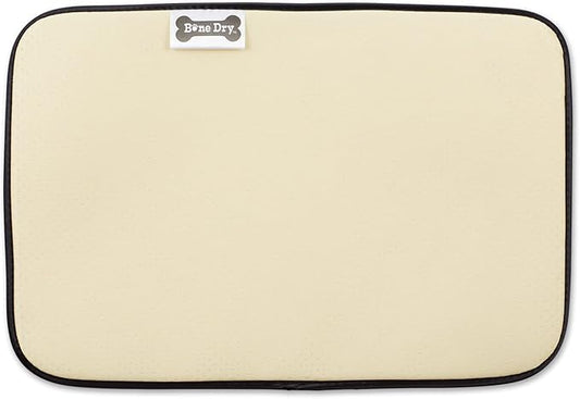 Bone Dry Machine Washable, Ultra Absorbent Pet Mat, 12x18, Gray/Off-White Lattice