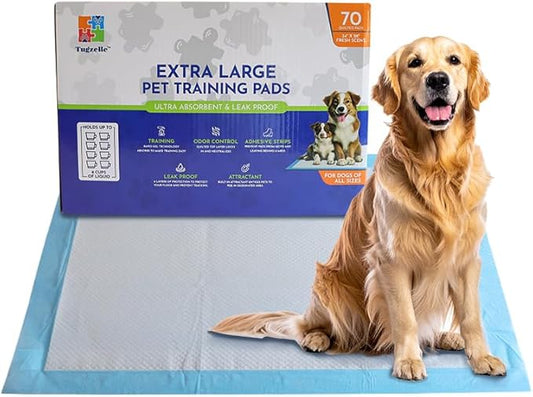 Fresh Scent Extra Large Pet Training Pads - Ultra Absorbent Pads for Dogs Leak-Proof, Odor Control Pee Pads – Quick Dry Potty Pad for Puppies, Large Dogs, & Senior Pets (34" x 28", 70 Count)