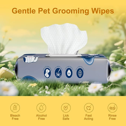 MIOSSZI 290 Pcs Pet Cleaning Deodorizing Wipes Kit for Dogs & Cats Daily Cleaning Paws, Face Tear Stain & Full Body & Sensitive Skin, Gentle & Unscented, Hypoallergenic Ingredients Pet Grooming Wipes