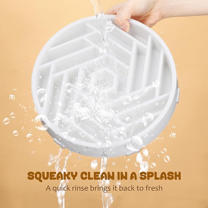 WHIPPY Slow Feeder Dog Bowl, Puzzle Maze Design to Slow Down Eating, 3-Cup Capacity, Anti-Gulping Food Bowl for Medium & Large Dogs,White