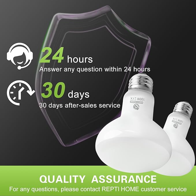 REPTI HOME Reptile Heat Lamp Bulbs, Simulate Natural Sunlight Heat Light Bulb, 2 Pack 100W Amphibian Terrarium Basking Spot Lamp for Reptile, Bearded Dragon, Lizard, Turtle, Snake