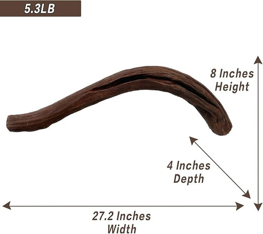 LYPHARD AQUARIUMS Natural Driftwood for Aquarium Decor, W27.2×D4×H8 Large Drift Wood Decorations for Reptile Hide, Fish Tank, Optional Shapes 02