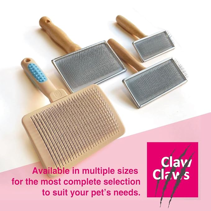 Pet Slicker Brush for Large Dogs, Wooden Handle, Gently Remove Tangled and Mats Hair, Pet Grooming Brush Tool, Sheepskin Wool Carders (3.85")