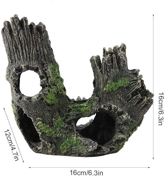 Tyenaza Aquarium Driftwood Decoration, Driftwood Resin Crafts Ornament for Aquarium Decoration Fish Tank Wood with Holes & Aquarium Caves Fish Tank Wood Decor(ST-004B)