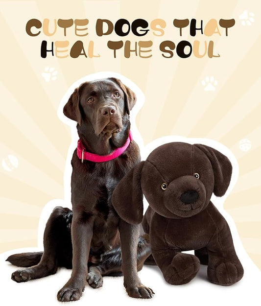 MaoGoLan 24" Giant Chocolate Lab Stuffed Animal, Adorable and Cuddly Large Labrador Dog Plush,Stuffed Puppy Throw Pillow for Puppy Lover,Kids,Adults