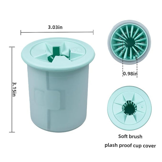 Dog Paw Cleaner Cup Dog Paw Foot Cleaner Paw Washer Portable Foot Cleaner Cup For Pet Cat-Small Green