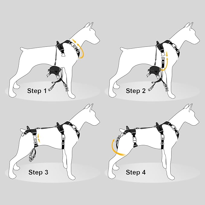 Dog Lift Harness, Dog Lift Sling Carrier with Handle & Shoulder Sling, Support Harness for Rear Back Legs Helps,Disabled,Arthritis,Joint Injuries,Paralysis Up Stairs(Black,Medium)