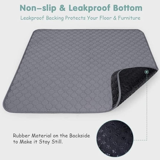 Mr. Peanut's Washable Pee Pads for Dogs – 3 Pack Reusable Puppy Pet Training Pads – Waterproof Super Absorbing Pet Carrier Protector Mat