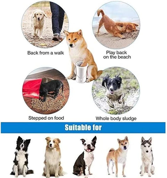 Automatic Silicone Bristles Pet Paw Cleaner Cup - USB Charging, Portable for Muddy Claws, Designed for Small to Medium Dogs