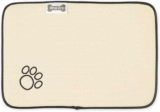 Bone Dry Machine Washable, Ultra Absorbent Pet Mat, 12x18, Brown Stripe