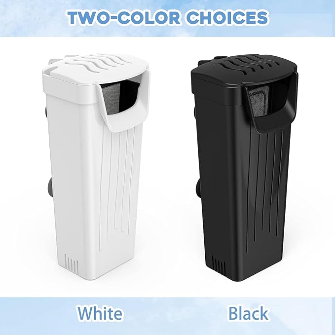 Aquarium Power Filter(3.5W), Turtle Tank Filter, Silent Low-Water Filter for Small Fish Tank, Reptile Tank Up to 15Gallon, with 4pcs Cartridges.(Black)