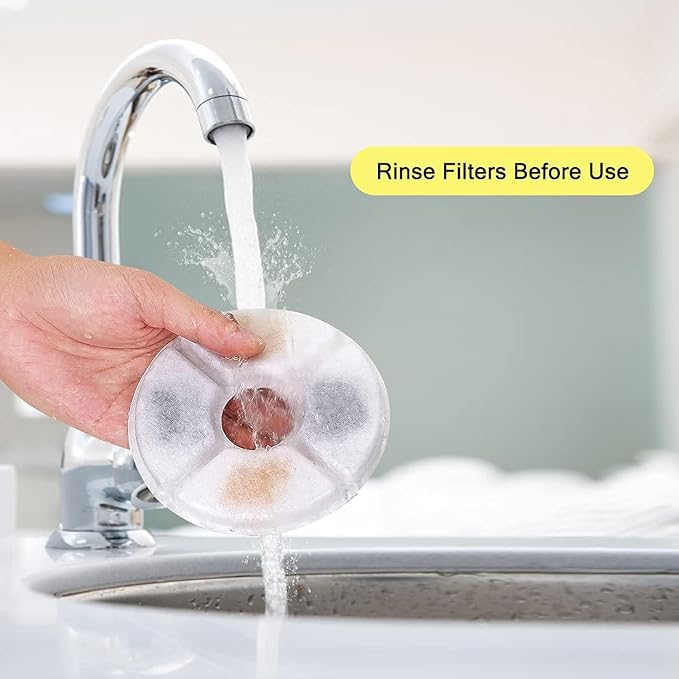 12 Pcs Cat Water Fountain Filters Compatible with Cornnpet 74Oz/2.2L Pet Fountains, Replacement Filter Kit with Sponges & Brushes, Triple Filtration for Fresh Clean Water