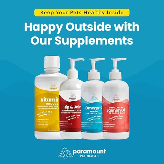 Paramount Pet Health Liquid Multivitamin for Dogs with Probiotics, 8 in 1 Vitamins for Immune Support, Energy & Digestion, High Absorption Liquid Dog Supplement, Made in USA, 32 oz