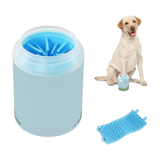 Dog Paw Cleaner Mudbuster Dog Foot Washer for Small Medium Large Dogs Cats Premium Pet Supplies Light Blue Golf Figure Clouds Grass