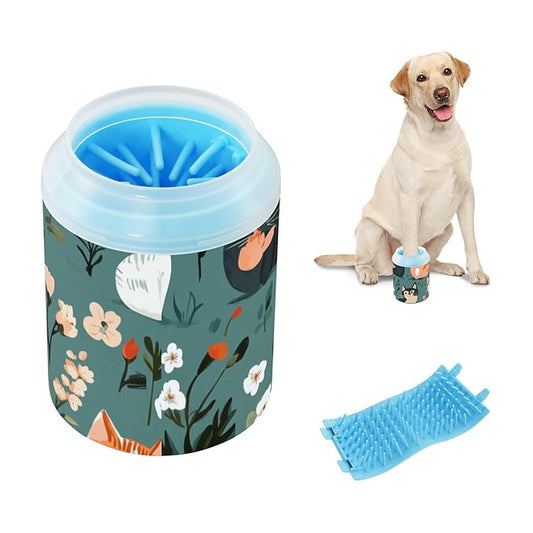 Dog Paw Cleaner Mudbuster Dog Foot Washer for Small Medium Large Dogs Cats Premium Pet Supplies Cartoon Plants Cats