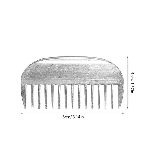 BESPORTBLE Aluminum Pet Grooming Comb with Polished Smooth Surface for Dogs and Cats Wide Detangler and Deshedding Brush Skin-friendly Metal Knots Remover for Long and Short Hair Lightweight