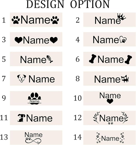 Personalized Stainless Steel Dog & Cat Food/Water Bowls – Custom Pet Name, Non-Slip, Easy Clean Feeding Dishes with Separate Plates(White)