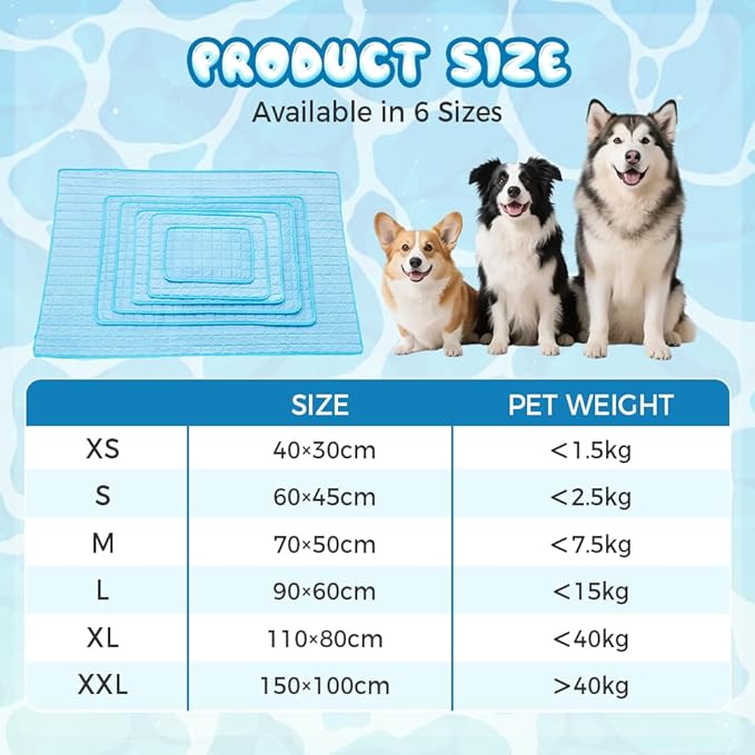 Dog Cooling Mat, 2025 New Cooling Mat for Dogs, Durable Pet Cool Mat Gel Self Dog Cool Pad, Cool Mat for Dogs Cats in Hot Summer (XL,Bule)