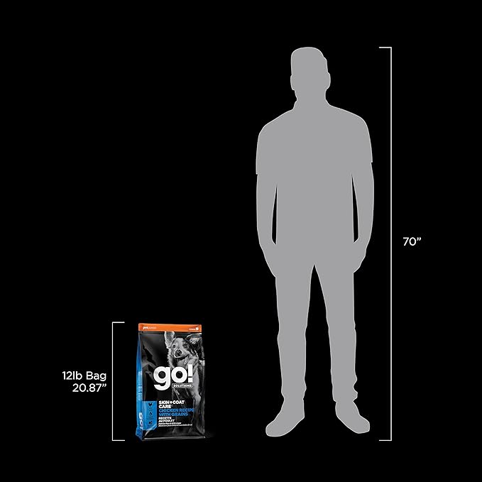 Go! Solutions Skin + Coat Care, Dry Dog Food, Chicken Recipe with Grains, 12 lb Bag