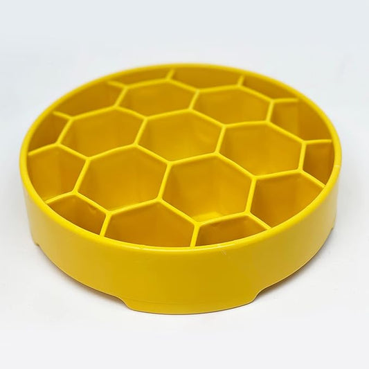 SodaPup Honeycomb Enrichment Bowl – Durable Slow Feeder Bowl Made in USA from Non-Toxic, Pet-Safe, Food Safe Material for Mental Stimulation, Slowing Down Eating, Healthy Digestion, & More
