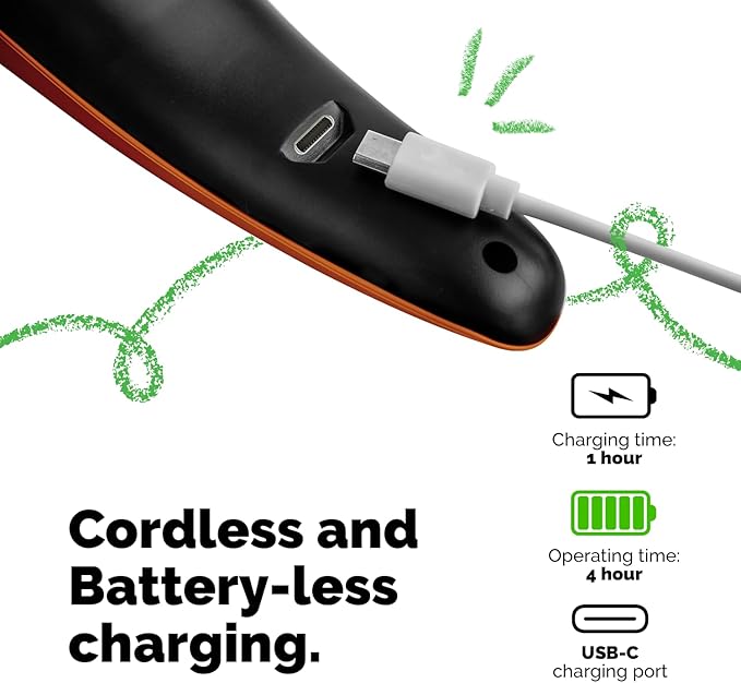 LUCKY TAIL Pet Nail Grinder for Dogs and Cats - Super Quiet and Low Vibration Electric Dog Nail Grinder with 2 LED Lights - USB Rechargeable and Cordless - 2 Speeds - Small to Large Pets - Orange