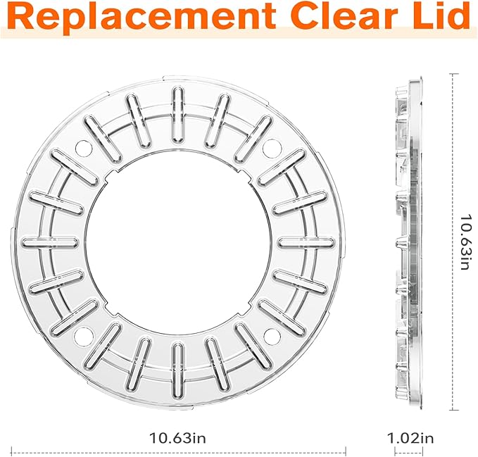 KADTC Clear Lid Replacement for Rotating Slow Feeder Dog Bowl – Transparent Top Cover Spare Part, Easy Swap, Hand Wash Only