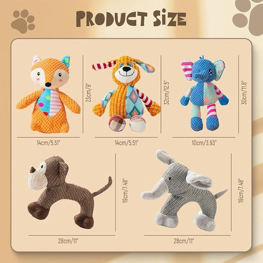 Indestructible Dog Toy, 2026 New Durable Squeak Dog Toys Stuffed Plush, Dog Toy with Squeaker, Squeaky Chew Toy for Small Medium Large Dogs Puppy Teething Toys (Elephant)