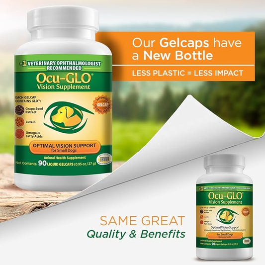 Ocu-GLO Canine Vision Supplement for Small Dogs 10 lb and Under-90 Liquid Gel Caps
