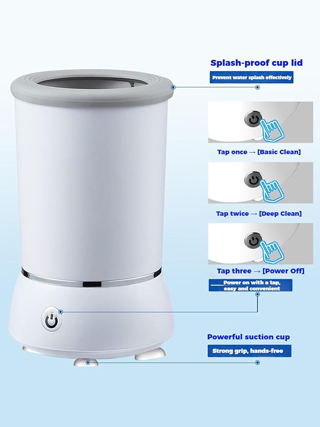 Automatic Dog Paw Cleaner Cup, Electric Dog Paw Washer with Soft Silicone Bristles, USB Rechargeable, 2-Speed Rotation, Easy Clean Paw Wash for Dogs (Blue)