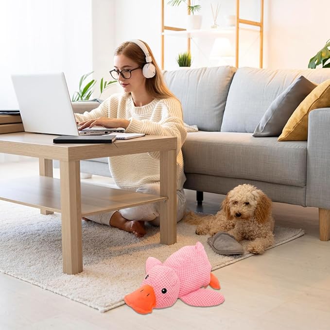 Fauppt Duck Dog Toy for Dogs Pet Supplies,2026 Calming Ducks Dog Toy,Squeak Dog Toys Stuffed for Indoor Puppies Small Dog Durable Puppy Essentials (Yellow-1pcs)