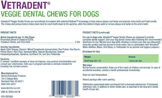 Vetradent® Veggie Dental Chews for Large Dogs