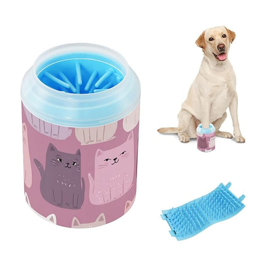 Dog Paw Cleaner Mudbuster Dog Foot Washer for Small Medium Large Dogs Cats Premium Pet Supplies Pink Cartoon Cats