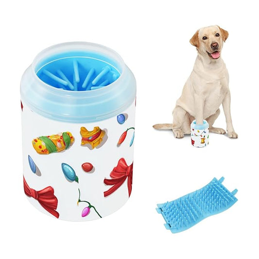 Dog Paw Cleaner Mudbuster Dog Foot Washer for Small Medium Large Dogs Cats Premium Pet Supplies Christmas Bells Sweet