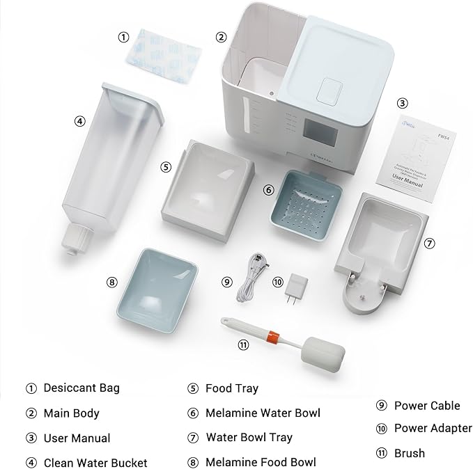 iPettie FW54 5G/2.4GHz WiFi Automatic Feeder and Waterer 2-in-1 Set for Pets, 300 oz Large Capacity for 2 Weeks, Perfect for Working Parents