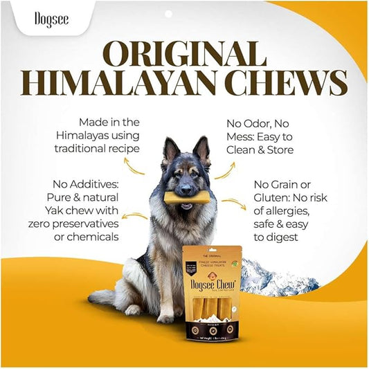 Dogsee Original Yak Cheese Himalayan Dog Chews 1lb (Small- 13 Bars) | 100% All Natural | Dog Treats Small Breed | Dog Chews Long Lasting for Aggressive Chewers | High Protein | Dental Sticks
