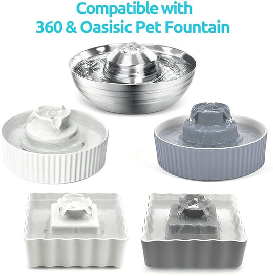 Cat Fountain Replacement Filters, 16 Carbon Filters with 4 Foam Filters, Compatible with Ceramic Cupcake and Wave Cat Fountain and 67oz/2L Stainless Steel Cat Water Fountain(20PACK)