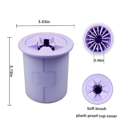 Dog Paw Cleaner Cup Dog Paw Foot Cleaner Paw Washer Portable Foot Cleaner Cup for Pet Cat-Small Purple