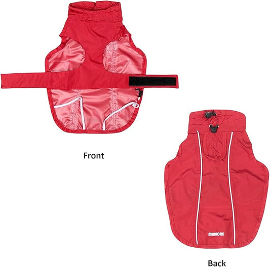Adjustable Waterproof Dog Raincoat for Dogs,Lightweight Pet Rain Jacket Puppy Clothes with Reflective Strip for Small Medium Large Dogs (Red, X-Large)