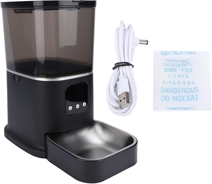 Sorandy Automatic Cat Feeder with Smart App Control, 6L Auto Timed Pet Feeder, Stainless Steel Dual Power Supply Mode Remote Feeding Capability Disassembled Washed for Cats Dogs