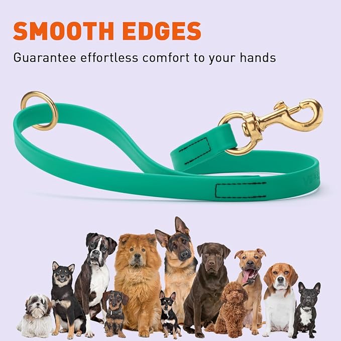 Viper Biothane K9 Working Dog Leash Waterproof Lead for Tracking Training Schutzhund Odor-Proof Long Line with Solid Brass Snap for Puppy Medium and Large Dogs 20in, Teal