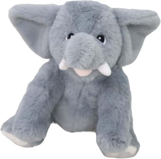 GOOC Kawaii Stuffed Smile Elephant Animal Cute Sitting Fuzzy Baby Elephant Plush Toy Gray Fluffy Doll Gift for Kids or Lover 10 Inch