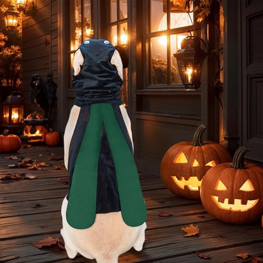 Dog Halloween Vampire Devil Cloak Cape, Red Black Classic Pet Costume for Small Medium Large Dogs, Holiday Cosplay Special Events (Mosquito-Green, B4)