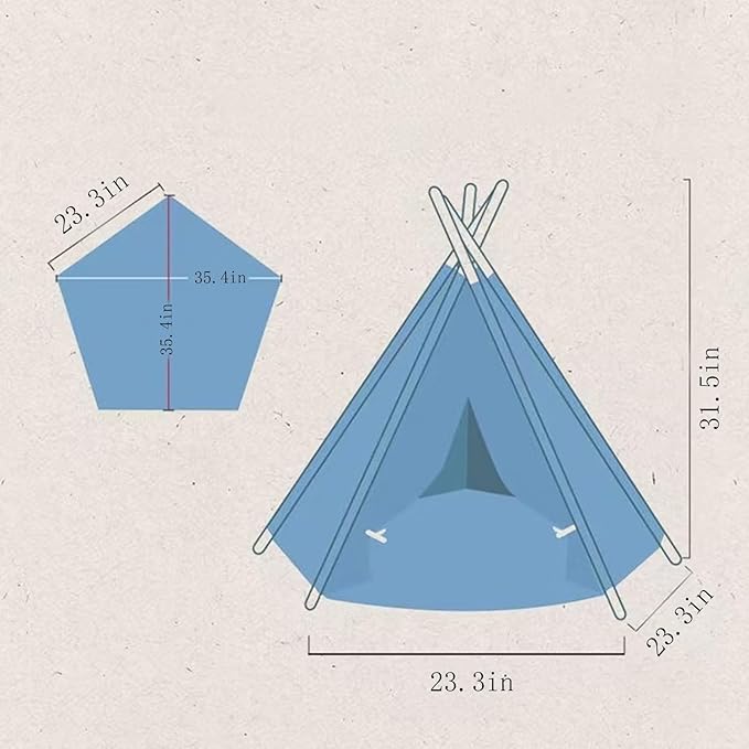 Cat Teepee Tent Bed,Outdoor Indoor Dog House,Portable Washable Pet Tent for Small Dogs with Cushion,Inside Pet Teepee for Small Medium Animals (White&Black, M)