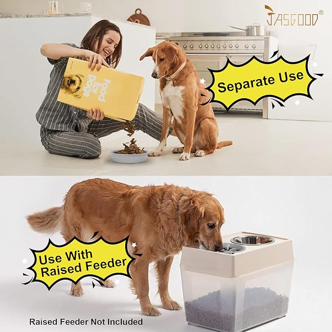 JASGOOD Largr Dog Slow Feeder Bowl - Reduce Slip Puzzle Bowl for Elevated Diners - Gray, Fit Opening 8.9"-9.25"